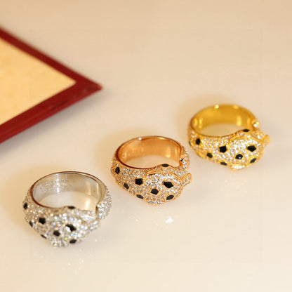 [OAK JURI]PANTHERE SPOTTED FULL DIAMOND MEDIUM RING