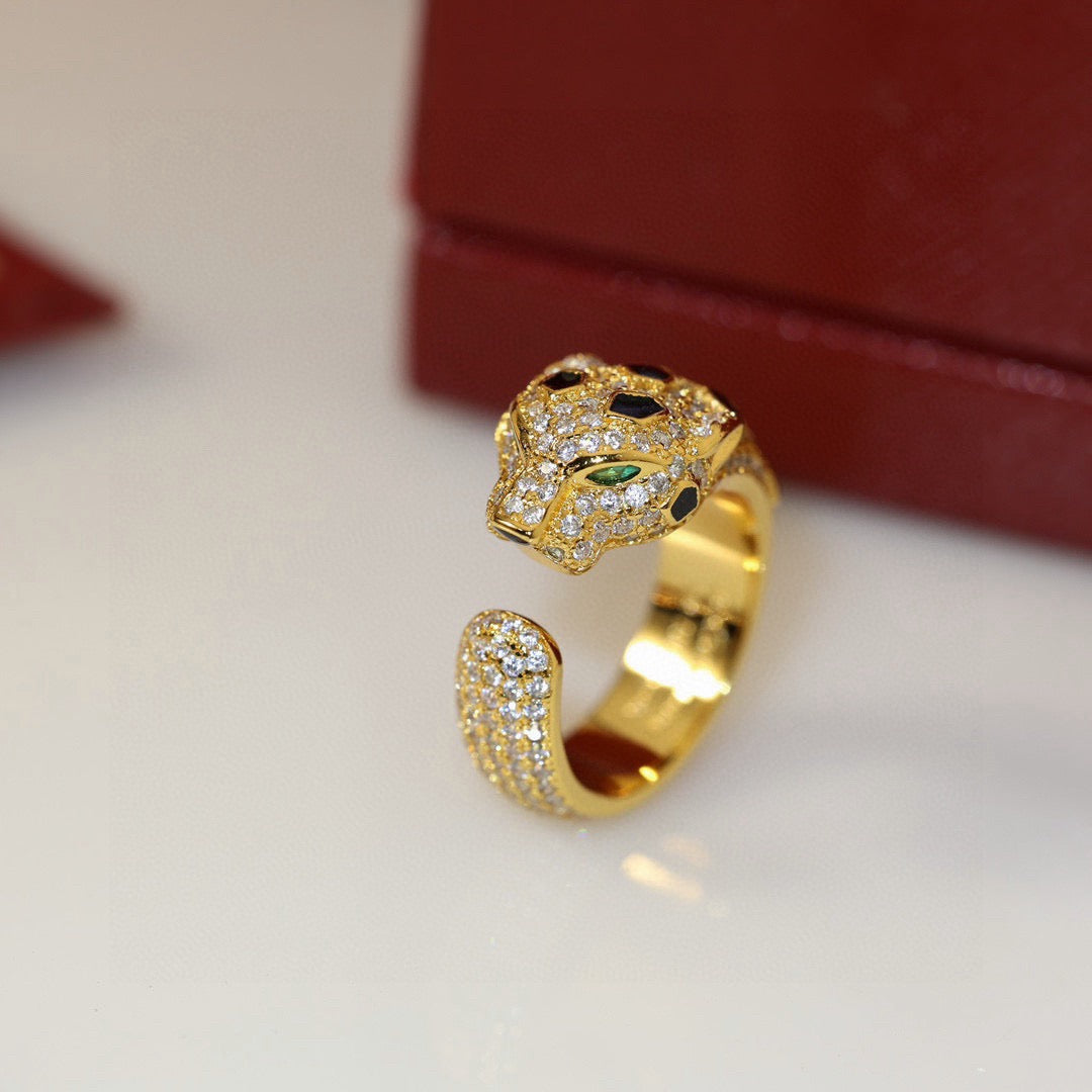 [OAK JURI]PANTHERE SPOTTED FULL DIAMOND MEDIUM RING