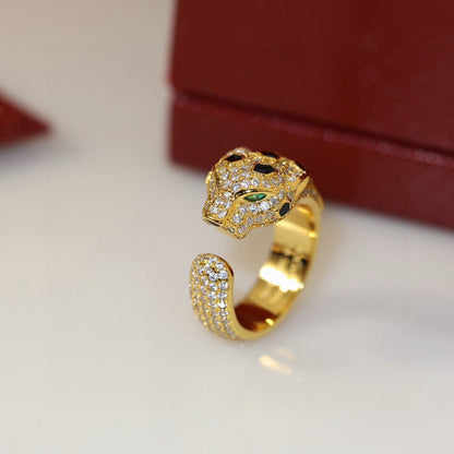 [OAK JURI]PANTHERE SPOTTED FULL DIAMOND MEDIUM RING
