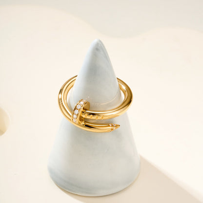 [OAK JURI]JUSTE RING 2.6MM HALF DIAMOND