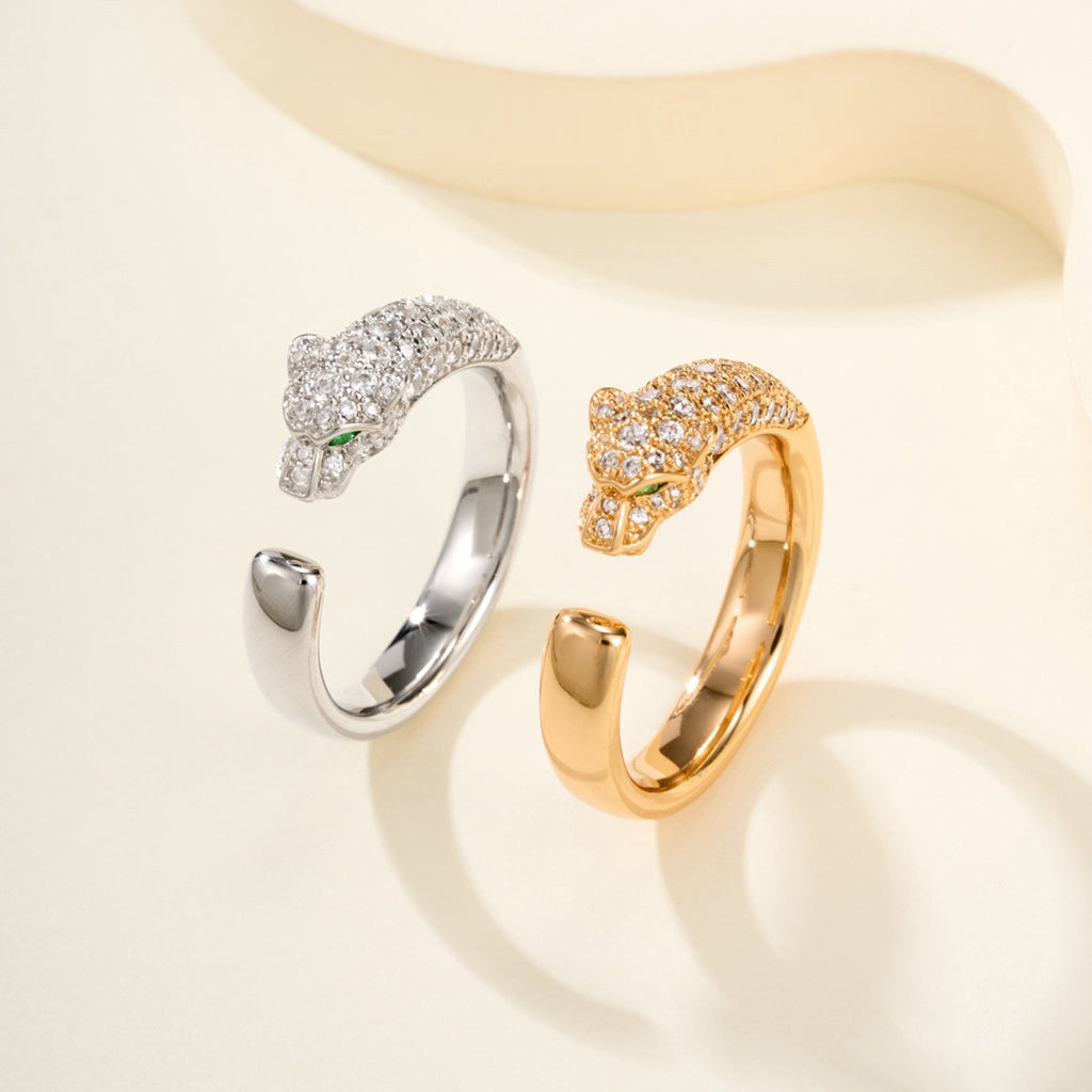 [OAK JURI]PANTHERE HALF DIAMOND SMALL RING