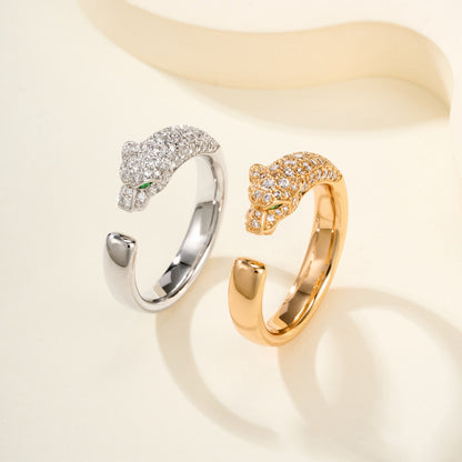 [OAK JURI]PANTHERE HALF DIAMOND SMALL RING