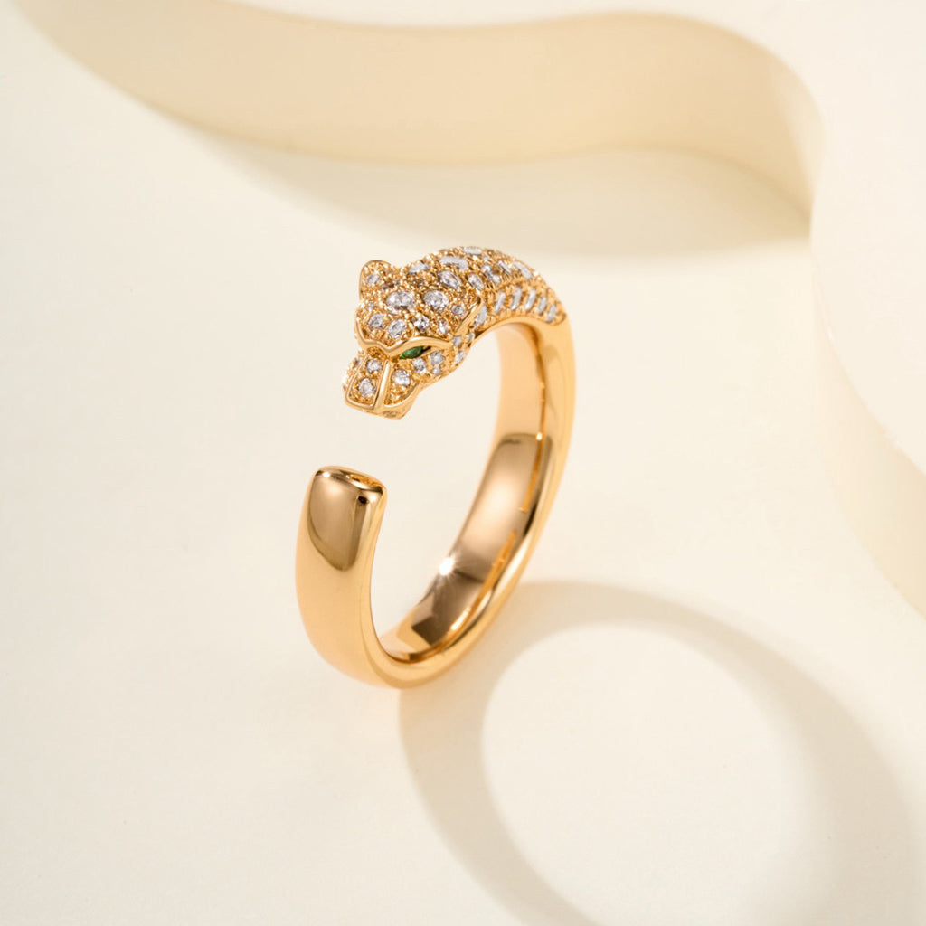 [OAK JURI]PANTHERE HALF DIAMOND SMALL RING