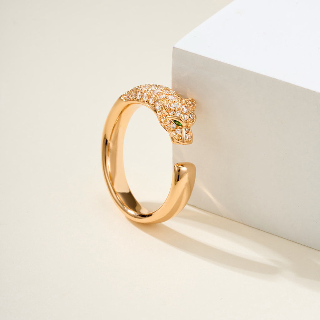[OAK JURI]PANTHERE HALF DIAMOND SMALL RING