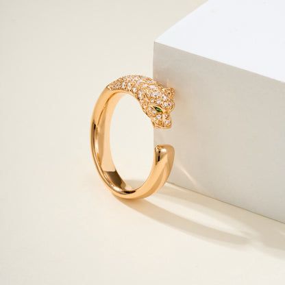 [OAK JURI]PANTHERE HALF DIAMOND SMALL RING