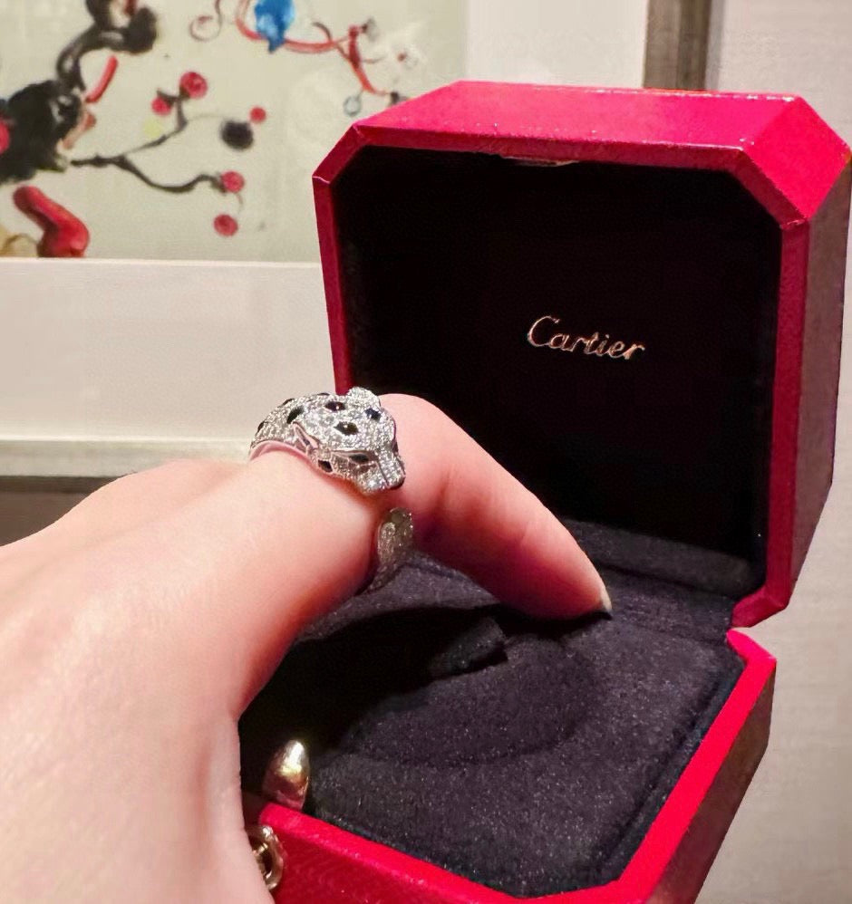 [OAK JURI]PANTHERE SPOTTED FULL DIAMOND MEDIUM RING
