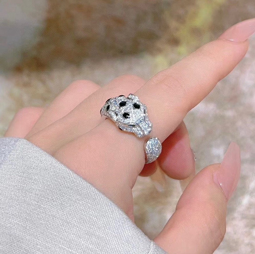 [OAK JURI]PANTHERE SPOTTED FULL DIAMOND MEDIUM RING