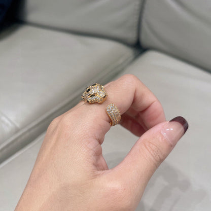 [OAK JURI]PANTHERE SPOTTED FULL DIAMOND MEDIUM RING