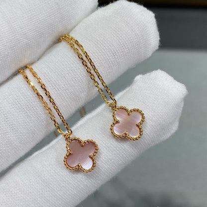 [OAK JURI]CLOVER 9.5MM PINK MOTHER OF PEARL SINGLE FLOWER NECKLACE