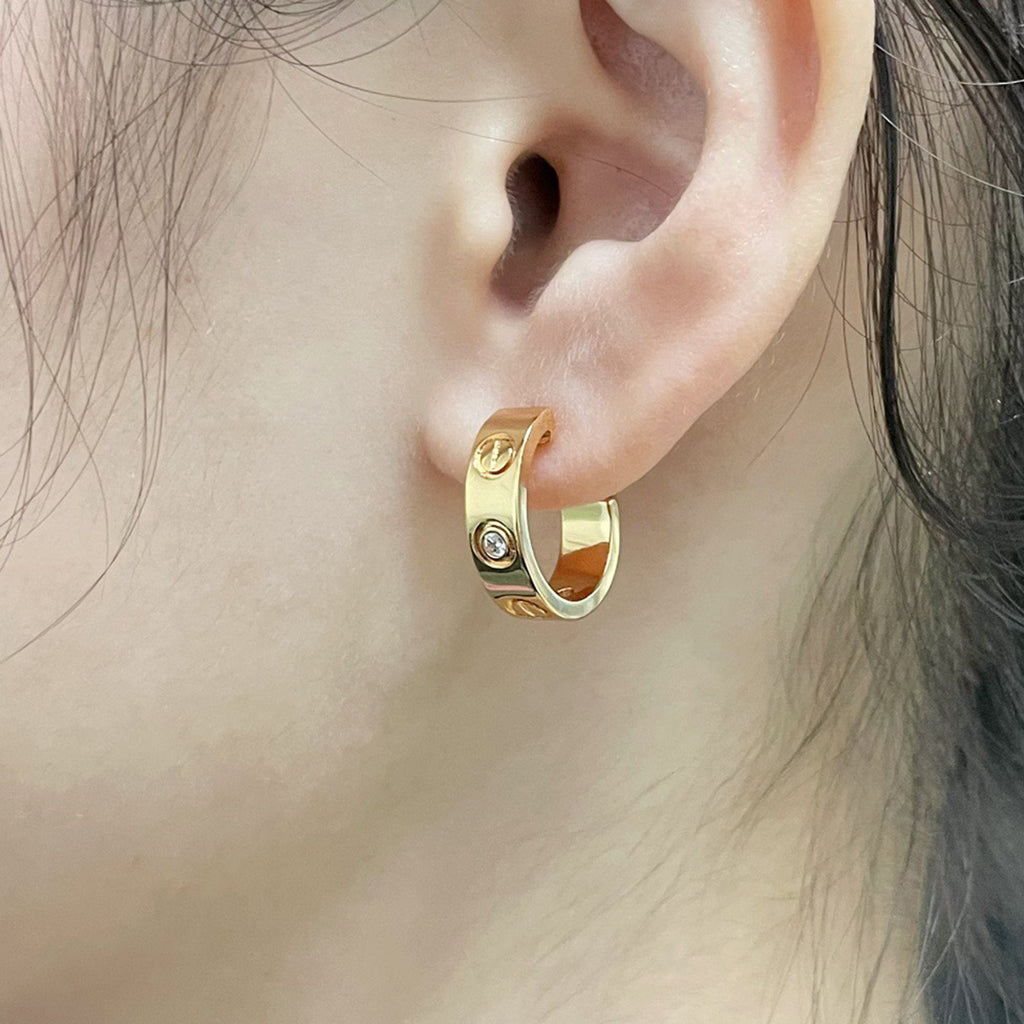 [OAK JURI]LOVE EARRINGS 5.7MM 2 DIAMONDS
