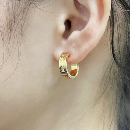 [OAK JURI]LOVE EARRINGS 5.7MM 2 DIAMONDS