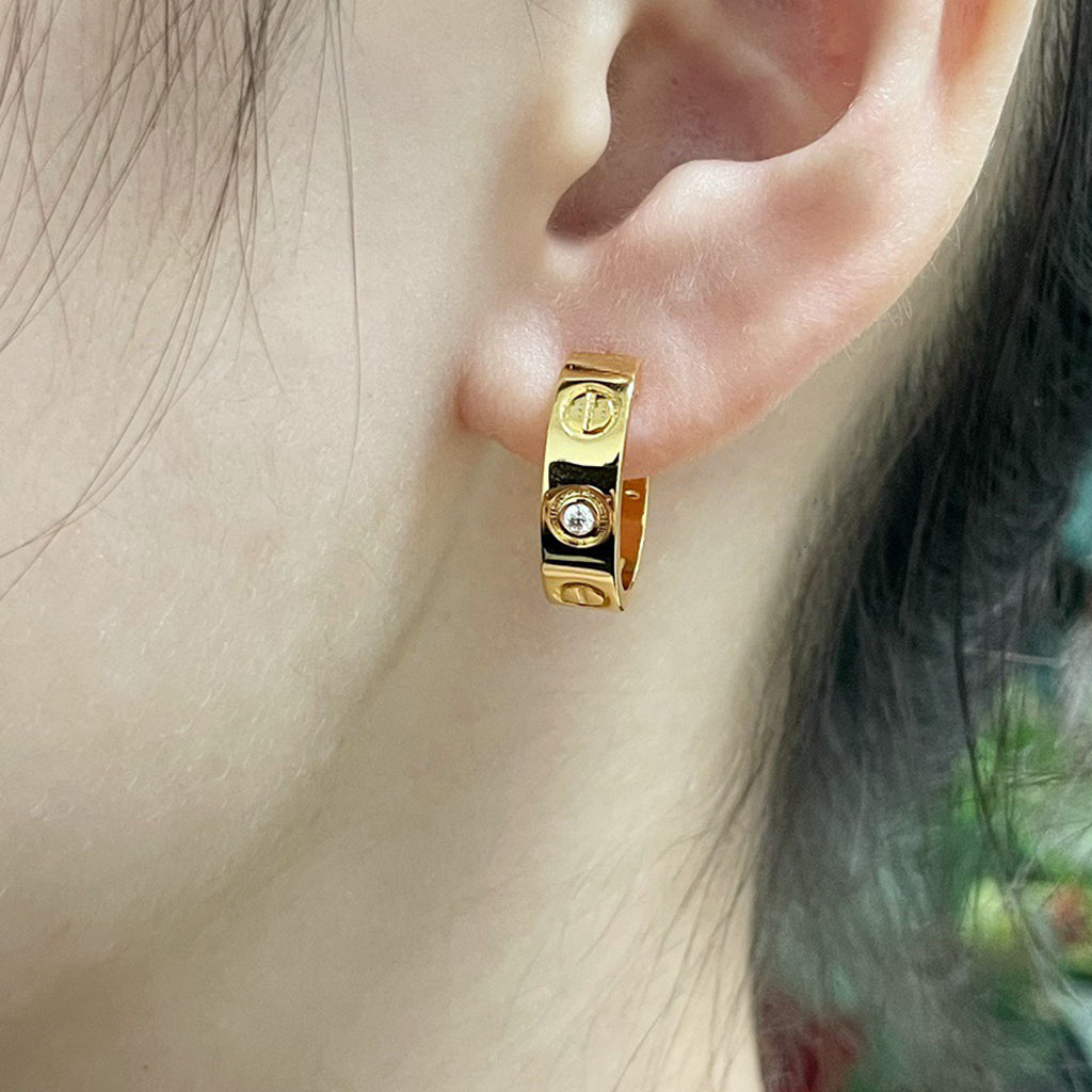 [OAK JURI]LOVE EARRINGS 5.7MM 2 DIAMONDS