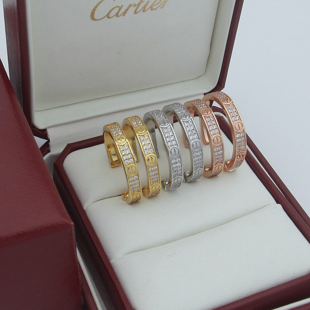 [OAK JURI]LOVE EARRINGS 3.6MM DIAMOND PAVED