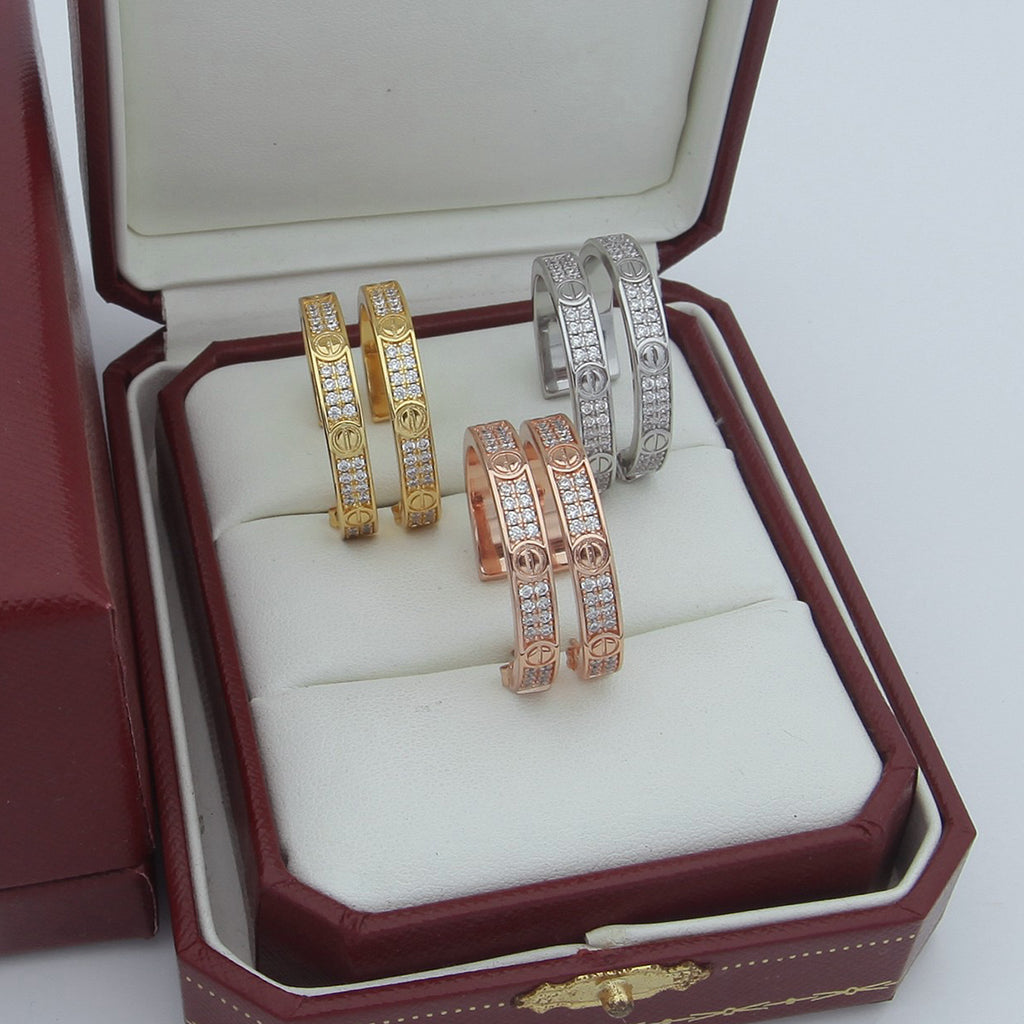 [OAK JURI]LOVE EARRINGS 3.6MM DIAMOND PAVED