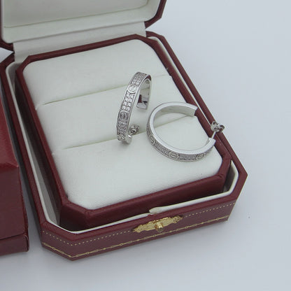 [OAK JURI]LOVE EARRINGS 3.6MM DIAMOND PAVED