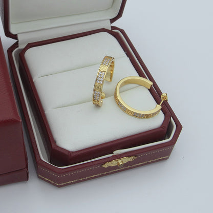 [OAK JURI]LOVE EARRINGS 3.6MM DIAMOND PAVED
