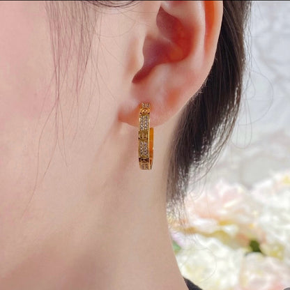 [OAK JURI]LOVE EARRINGS 3.6MM DIAMOND PAVED