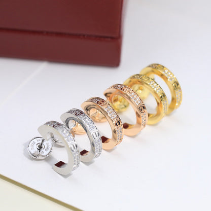 [OAK JURI]LOVE 5.5MM DIAMOND PAVED EARRINGS