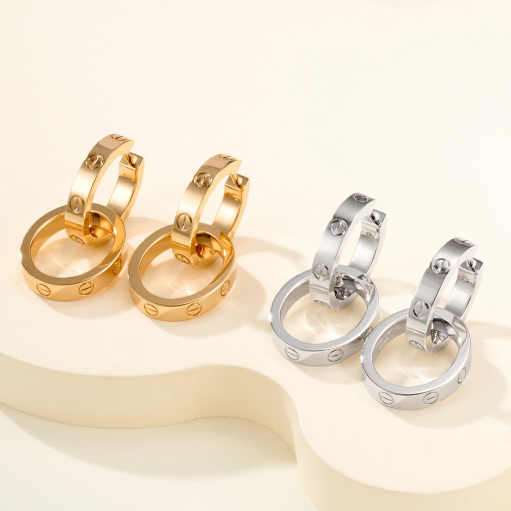 [OAK JURI]LOVE 3.3MM DANGLE EARRINGS