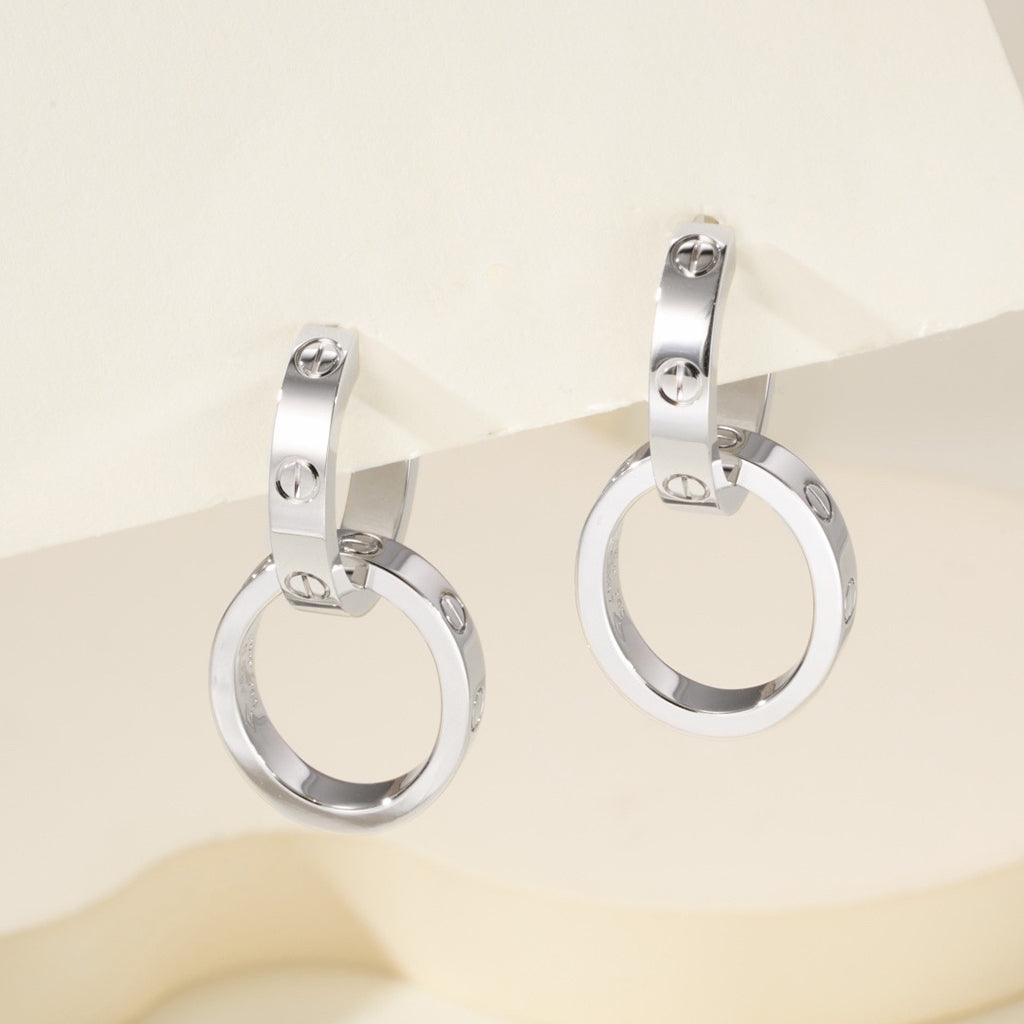[OAK JURI]LOVE 3.3MM DANGLE EARRINGS