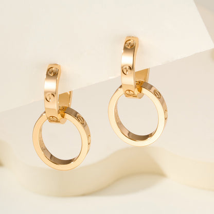 [OAK JURI]LOVE 3.3MM DANGLE EARRINGS