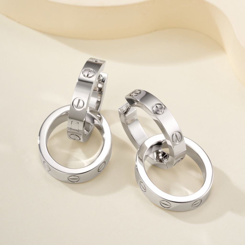 [OAK JURI]LOVE 3.3MM DANGLE EARRINGS