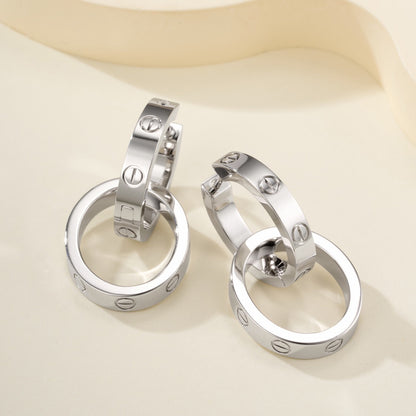 [OAK JURI]LOVE 3.3MM DANGLE EARRINGS