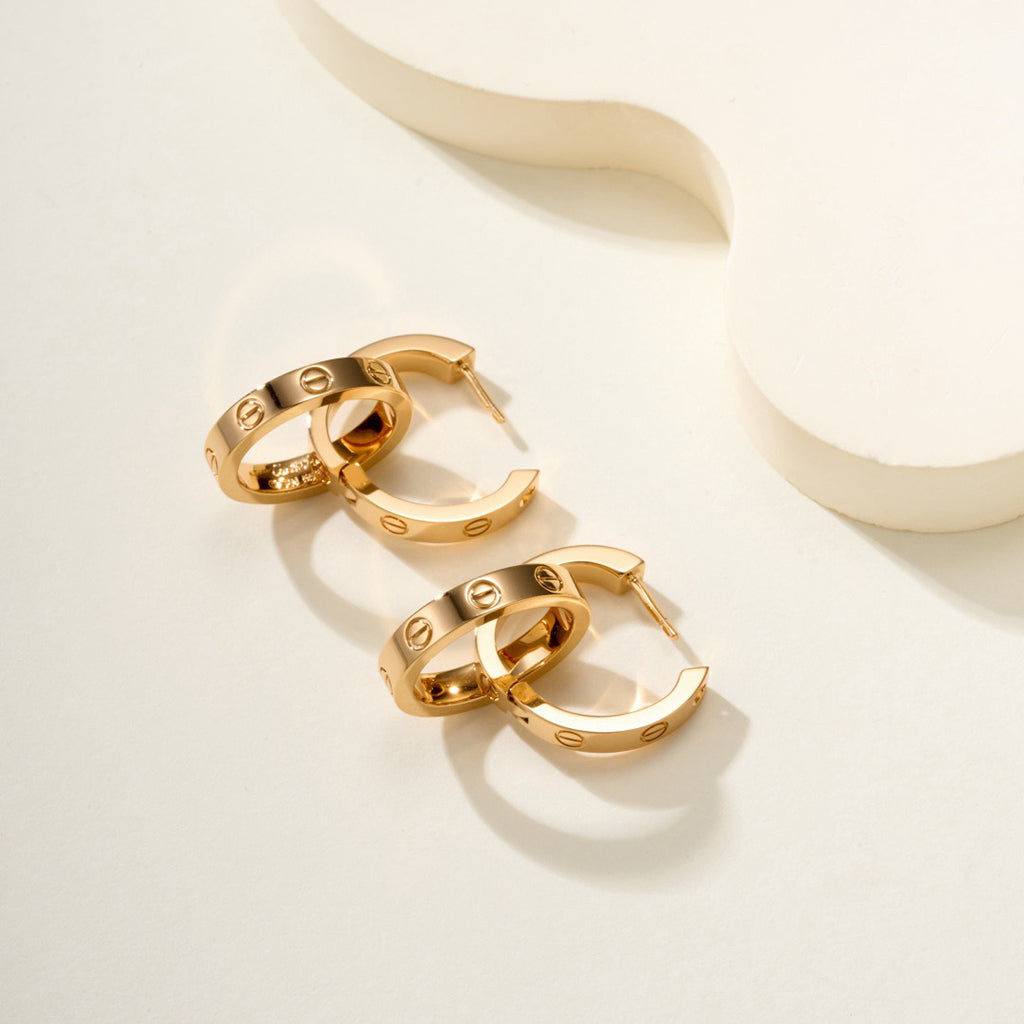 [OAK JURI]LOVE 3.3MM DANGLE HALF DIAMOND EARRINGS