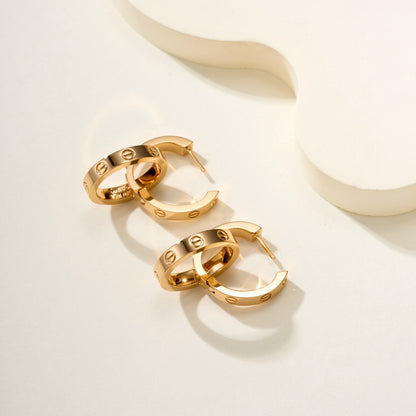 [OAK JURI]LOVE 3.3MM DANGLE HALF DIAMOND EARRINGS