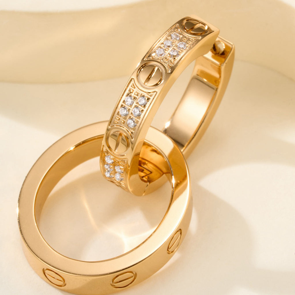 [OAK JURI]LOVE 3.3MM DANGLE HALF DIAMOND EARRINGS