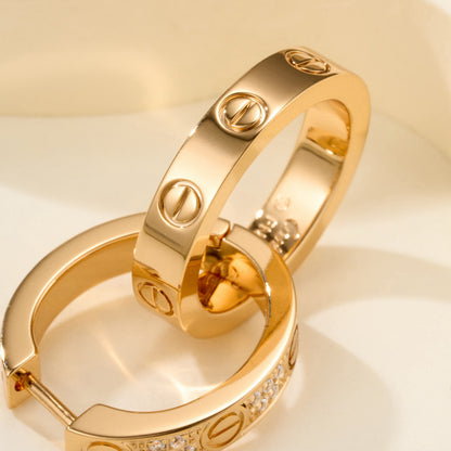 [OAK JURI]LOVE 3.3MM DANGLE HALF DIAMOND EARRINGS