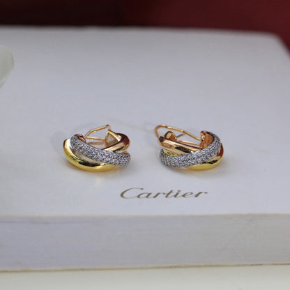 [OAK JURI]TRINITY HALF DIAMOND  CLASSIC EARRINGS