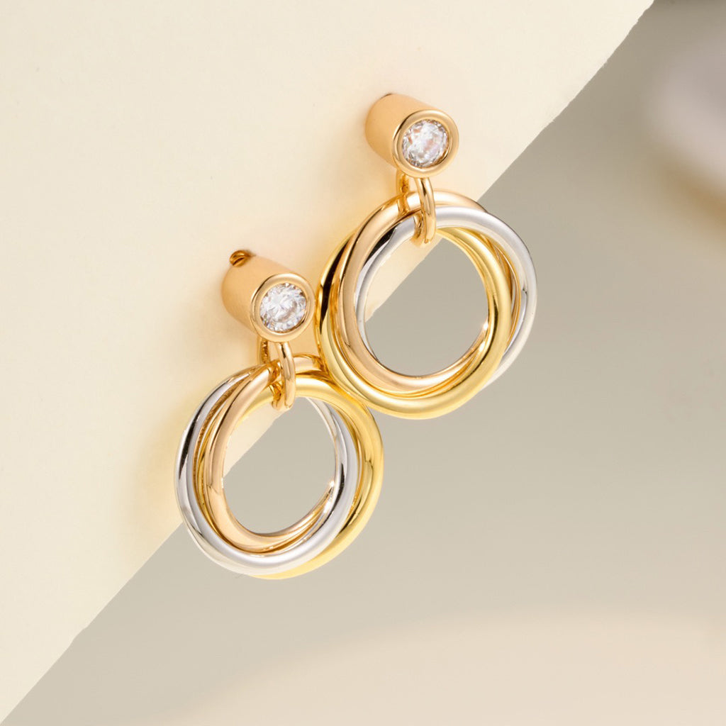 [OAK JURI]TRINITY ON DIAMOND  EARRINGS