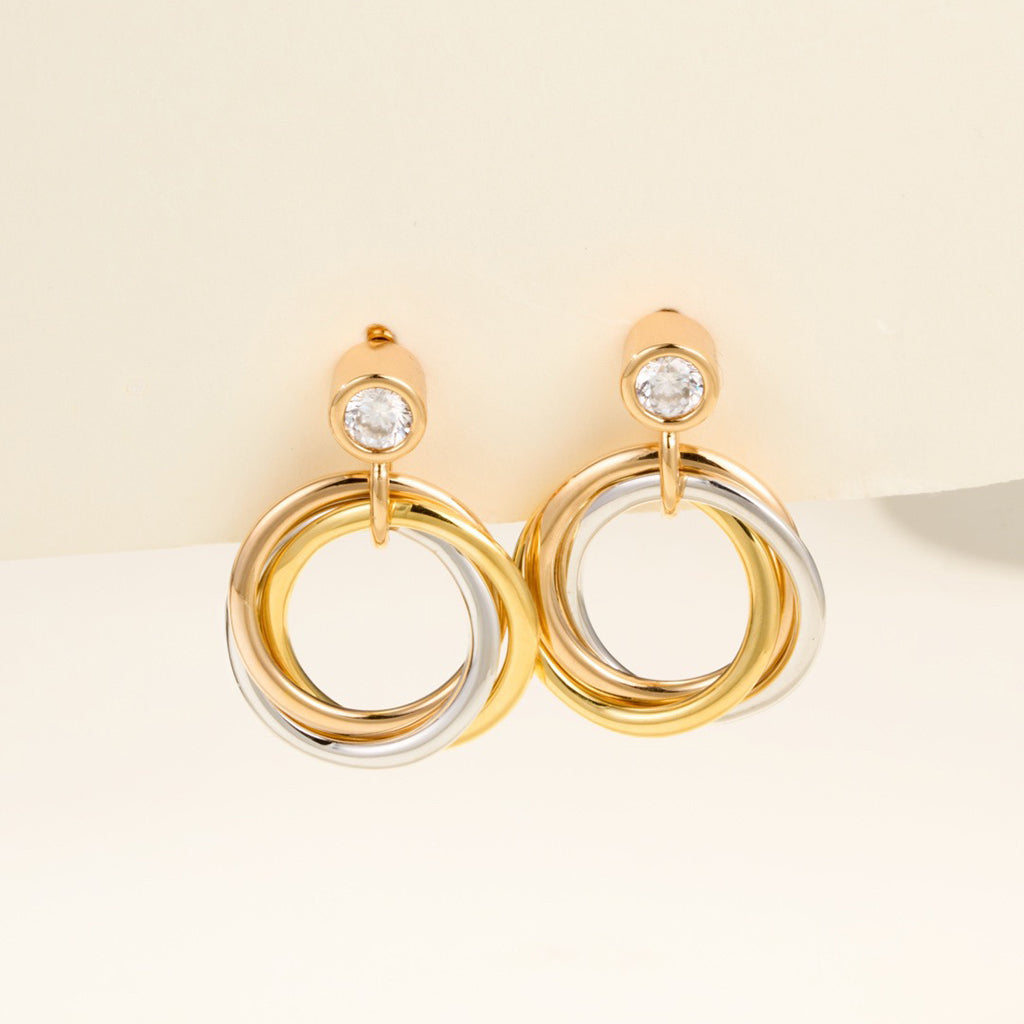 [OAK JURI]TRINITY ON DIAMOND  EARRINGS