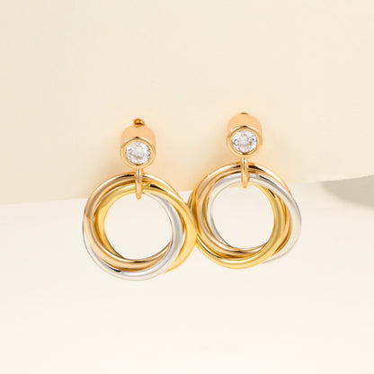 [OAK JURI]TRINITY ON DIAMOND  EARRINGS