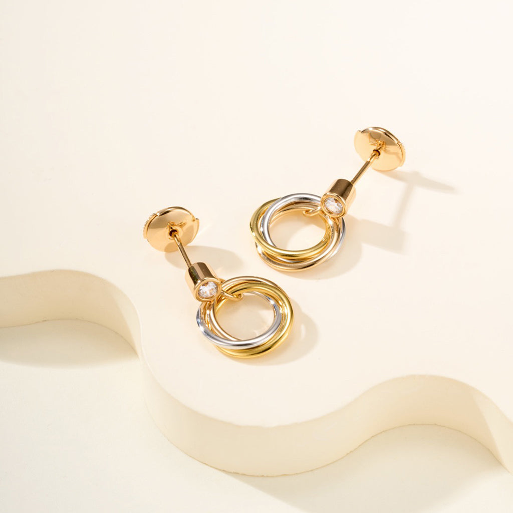 [OAK JURI]TRINITY ON DIAMOND  EARRINGS