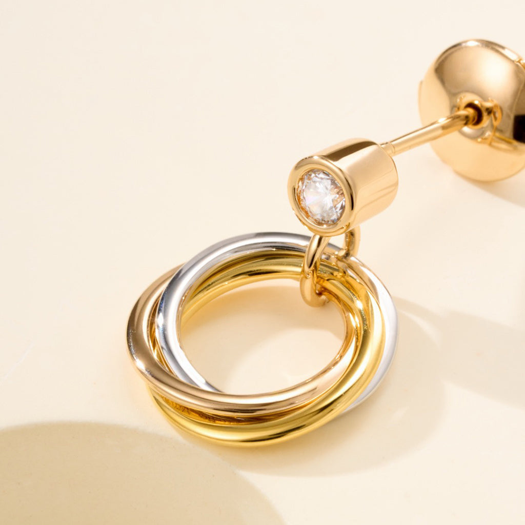 [OAK JURI]TRINITY ON DIAMOND  EARRINGS