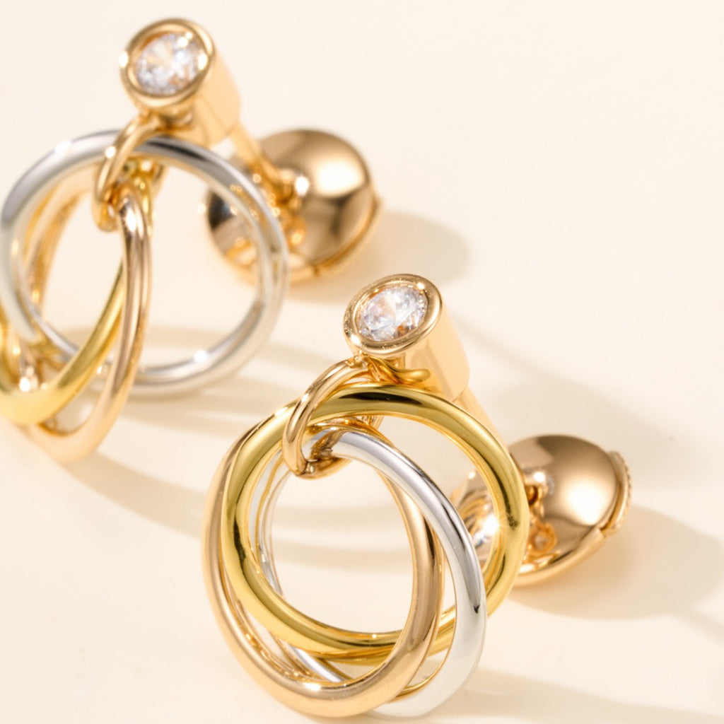[OAK JURI]TRINITY ON DIAMOND  EARRINGS