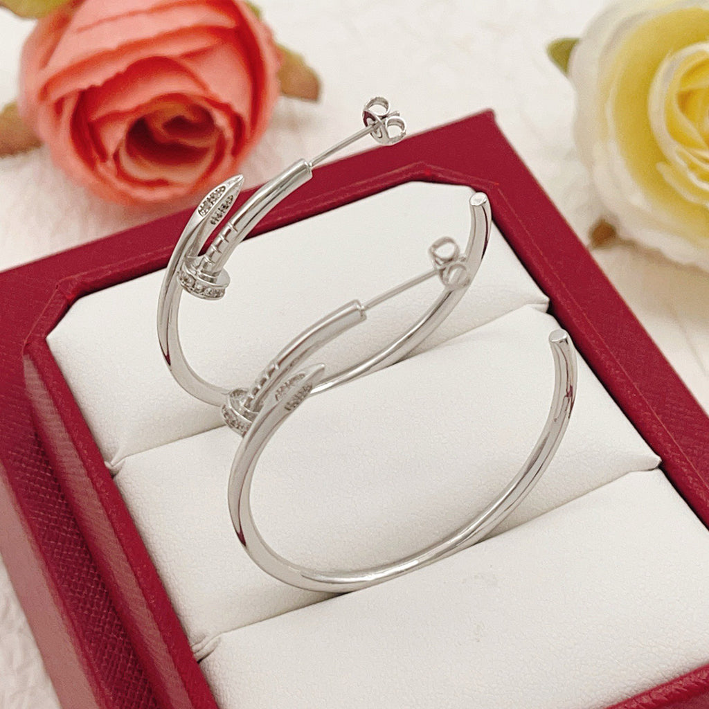 [OAK JURI]JUSTE HALF DIAMOND LARGE EARRINGS