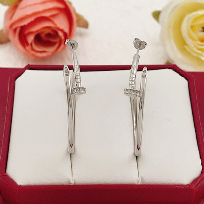 [OAK JURI]JUSTE HALF DIAMOND LARGE EARRINGS