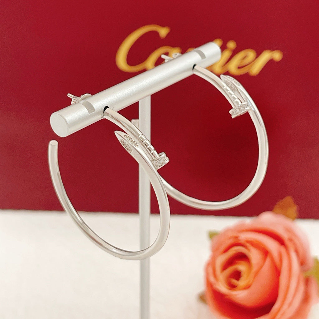 [OAK JURI]JUSTE HALF DIAMOND LARGE EARRINGS