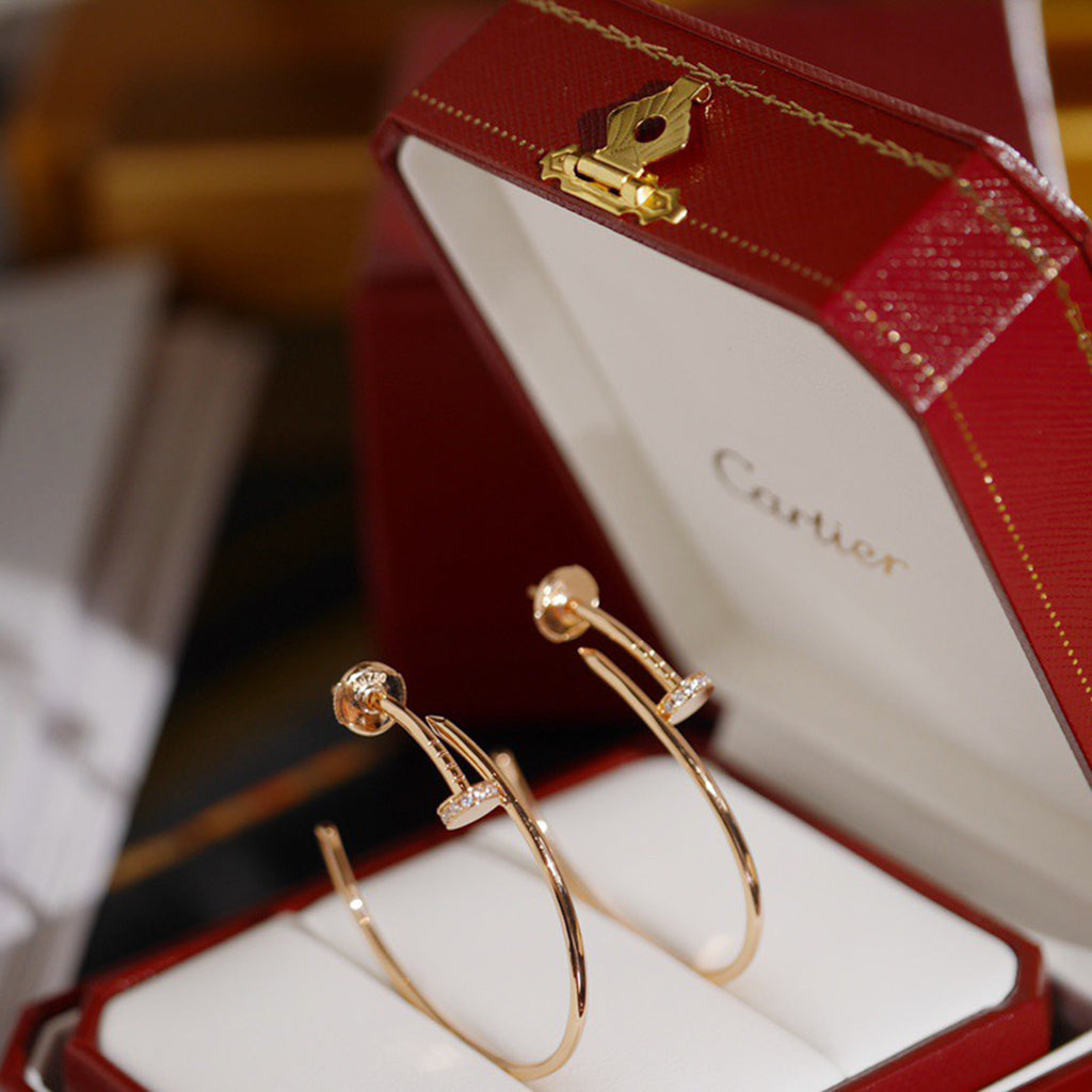 [OAK JURI]JUSTE HALF DIAMOND LARGE EARRINGS