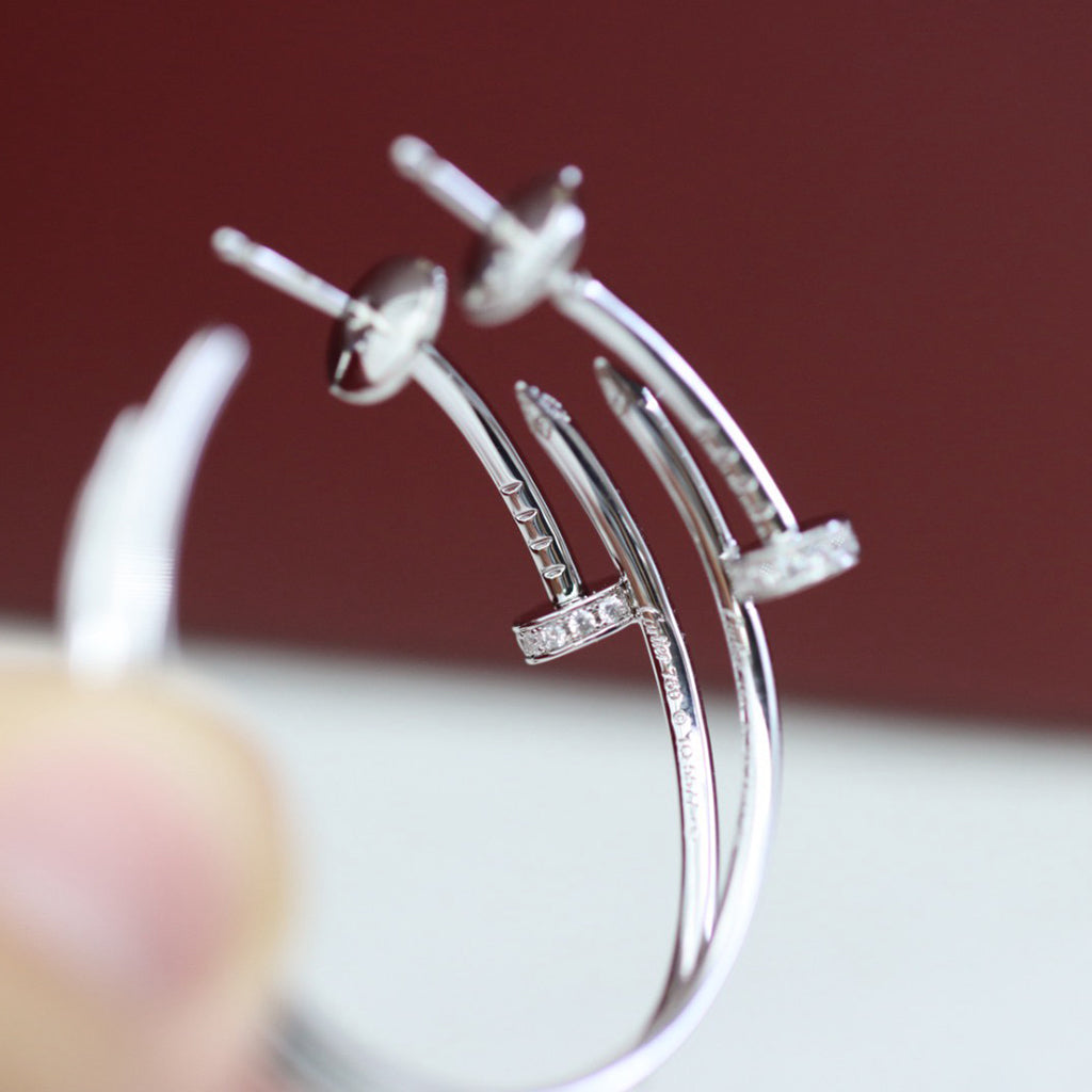 [OAK JURI]JUSTE HALF DIAMOND LARGE EARRINGS