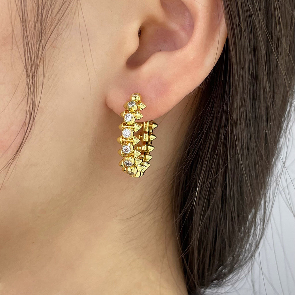 [OAK JURI]CLASH FULL DIAMOND SMALL EARRINGS