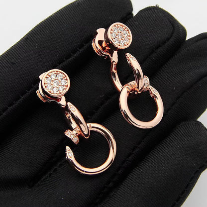 [OAK JURI]JUSTE HALF DIAMOND DOUBLE EARRINGS
