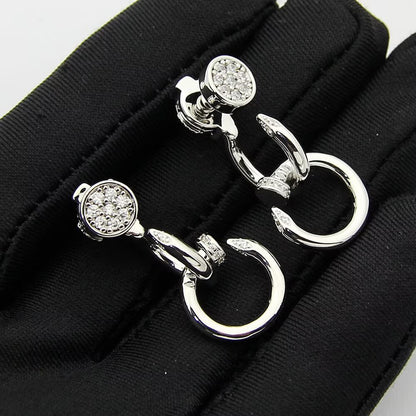 [OAK JURI]JUSTE HALF DIAMOND DOUBLE EARRINGS