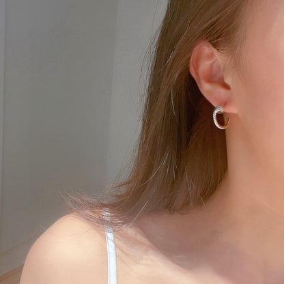 [OAK JURI]JUSTE FULL DIAMOND DOUBLE EARRINGS