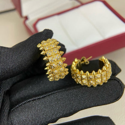 [OAK JURI]CLASH 9.2MM FULL DIAMOND DOUBLE ROW EARRINGS