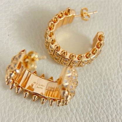 [OAK JURI]CLASH 9.2MM FULL DIAMOND DOUBLE ROW EARRINGS