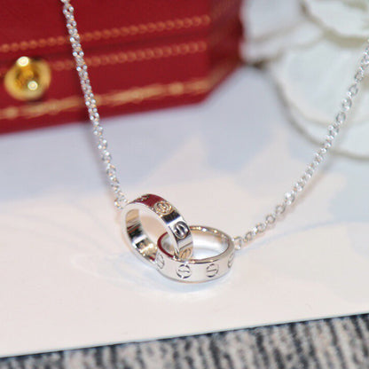 [OAK JURI]LOVE DOUBLE RING NECKLACE